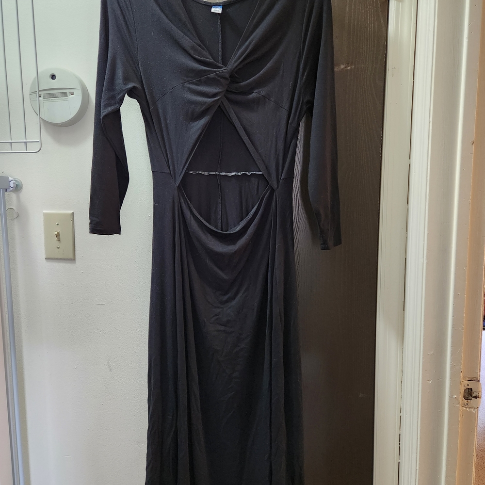Old Navy Black Long Sleeve Twist Dress